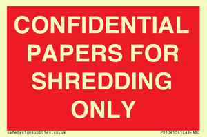 CONFIDENTIAL PAPERS FOR SHREDDING ONLY